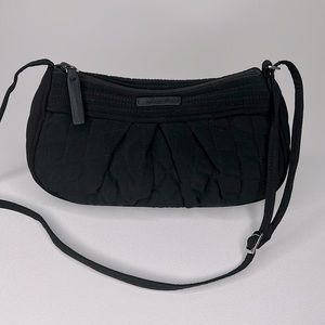 VERA BRADLEY  Small Black Quilted Micro Fiber Crossbody Bag